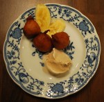 Banana Fritters served with Bailey's 
Haagen Daz ice-cream.
